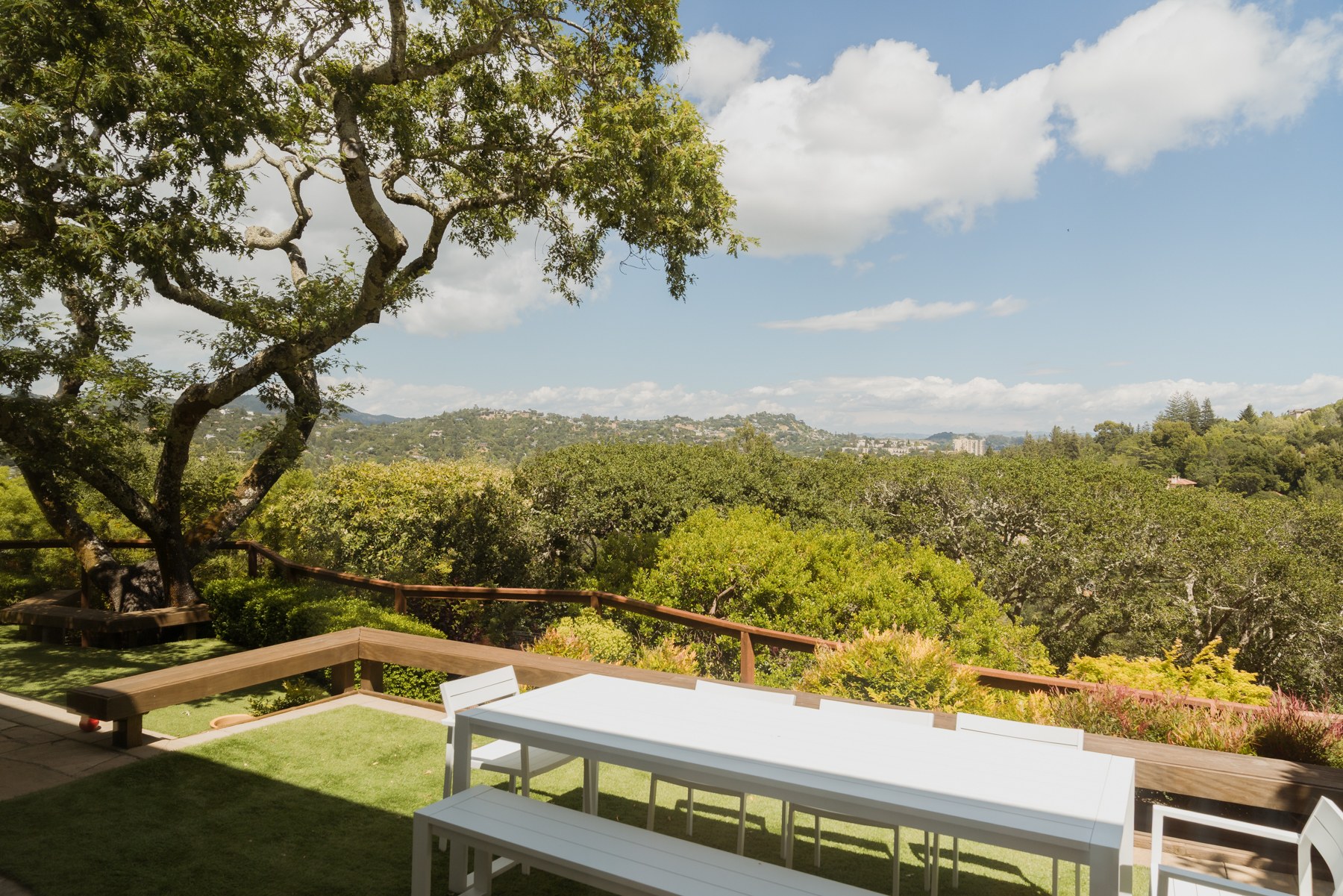 Kentfield remodel — deck with panoramic Sonoma hilltop view